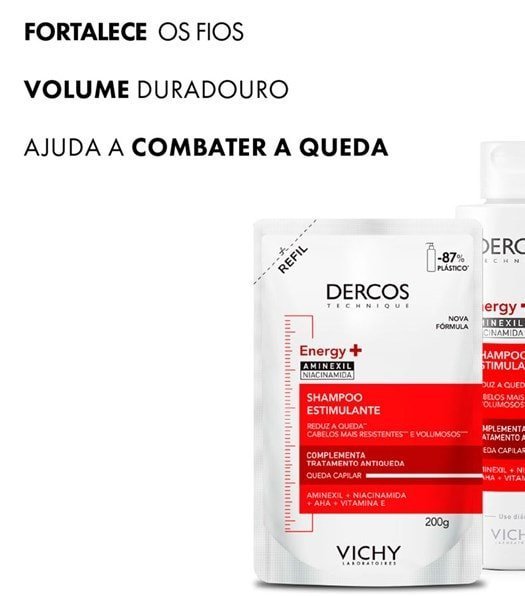 DERCOS Shampoo Estimulante Antiqueda Refil Energy+ 200g - Imagem 5